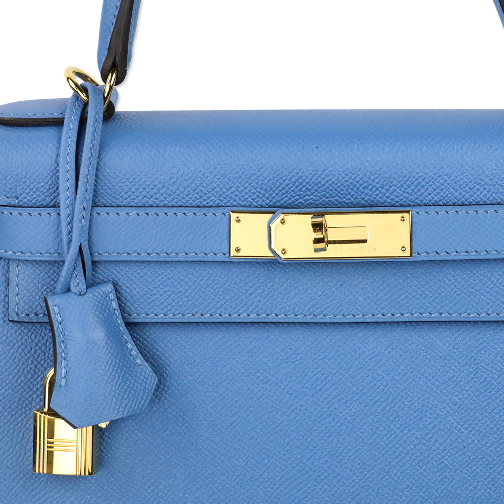 Hermès Kelly 28 Bleu Paradise Epsom Sellier with Gold Hardware