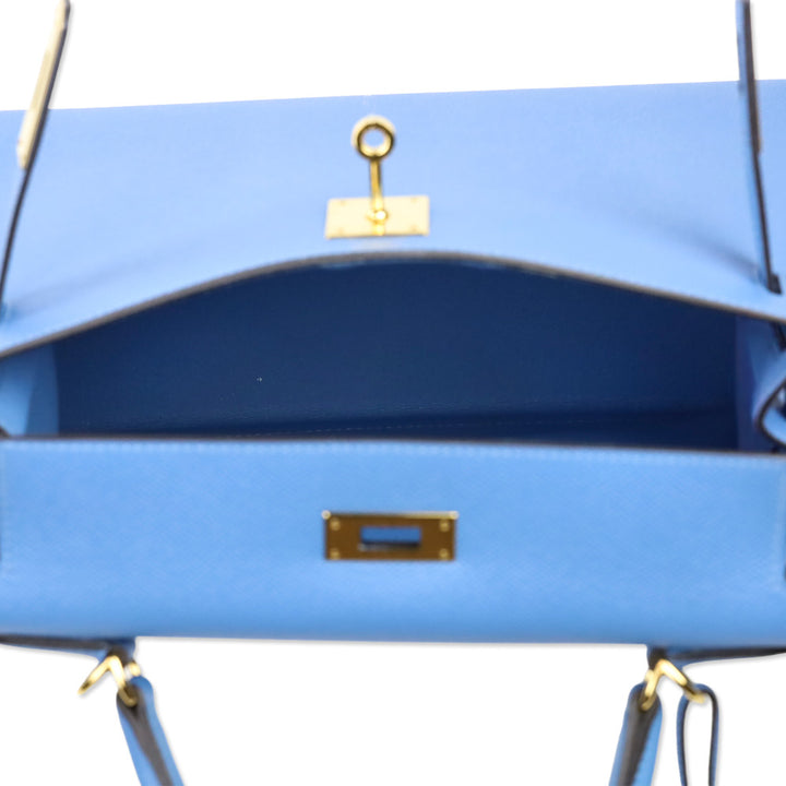 Hermès Kelly 28 Bleu Paradise Epsom Sellier with Gold Hardware