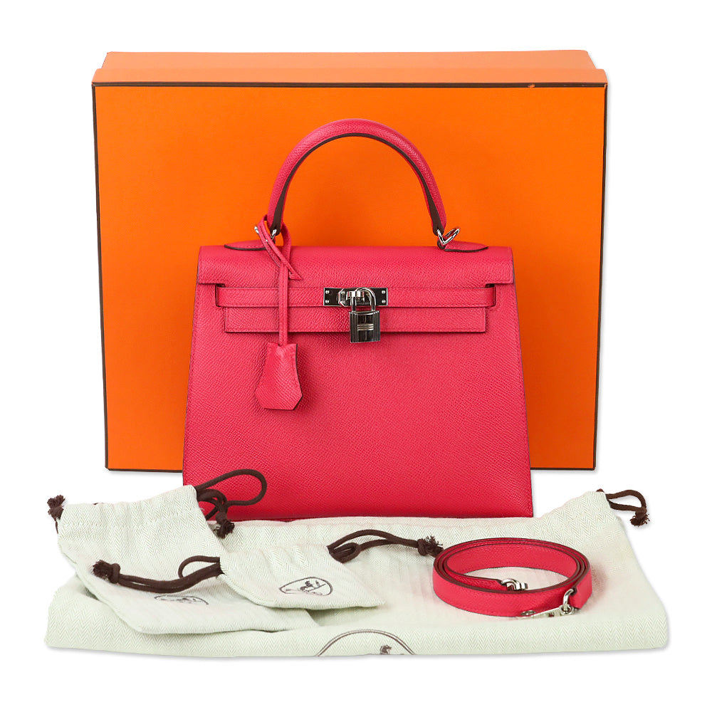 Hermès Rose Extreme Epsom Sellier Kelly 25 with Palladium Hardware