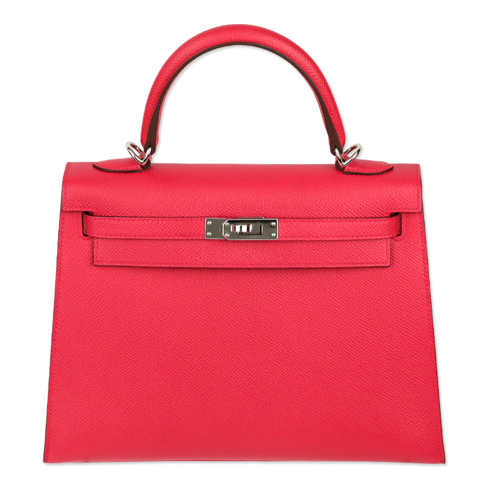 Hermès Rose Extreme Epsom Sellier Kelly 25 with Palladium Hardware