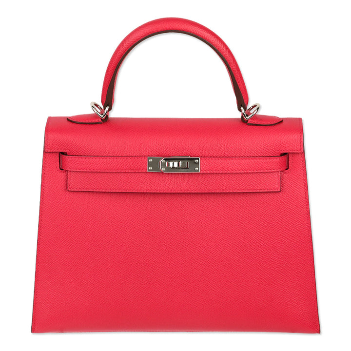 Hermès Rose Extreme Epsom Sellier Kelly 25 with Palladium Hardware