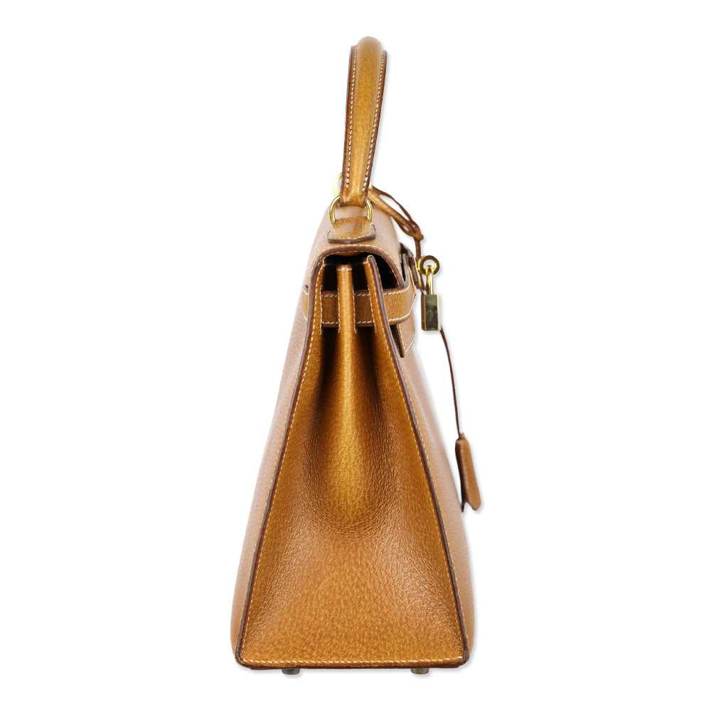 Hermès Kelly Sellier 28 Naturel Sable Peau Porc Gold Hardware