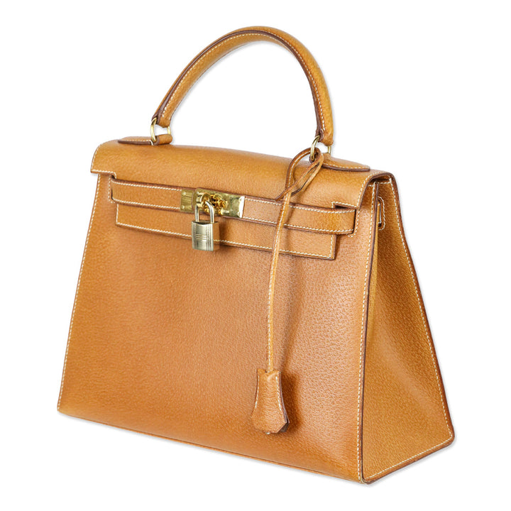 Hermès Kelly Sellier 28 Naturel Sable Peau Porc Gold Hardware