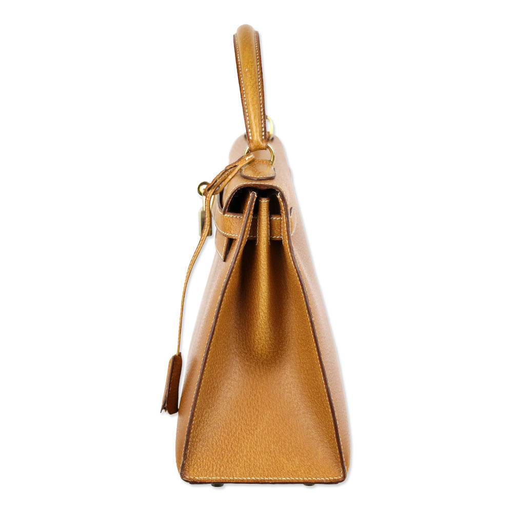 Hermès Kelly Sellier 28 Naturel Sable Peau Porc Gold Hardware