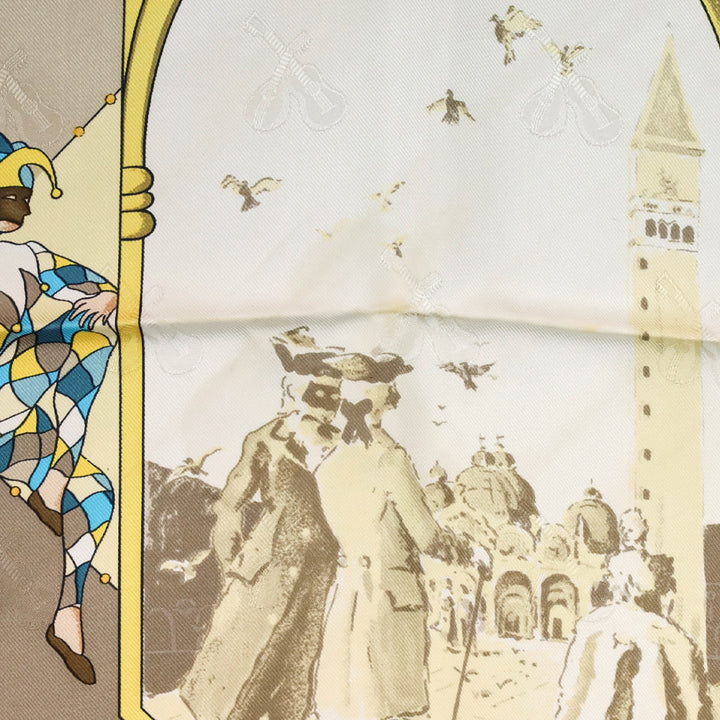 Hermès Le Carnaval de Venise by Hubert de Watrigant 90cm Silk Scarf