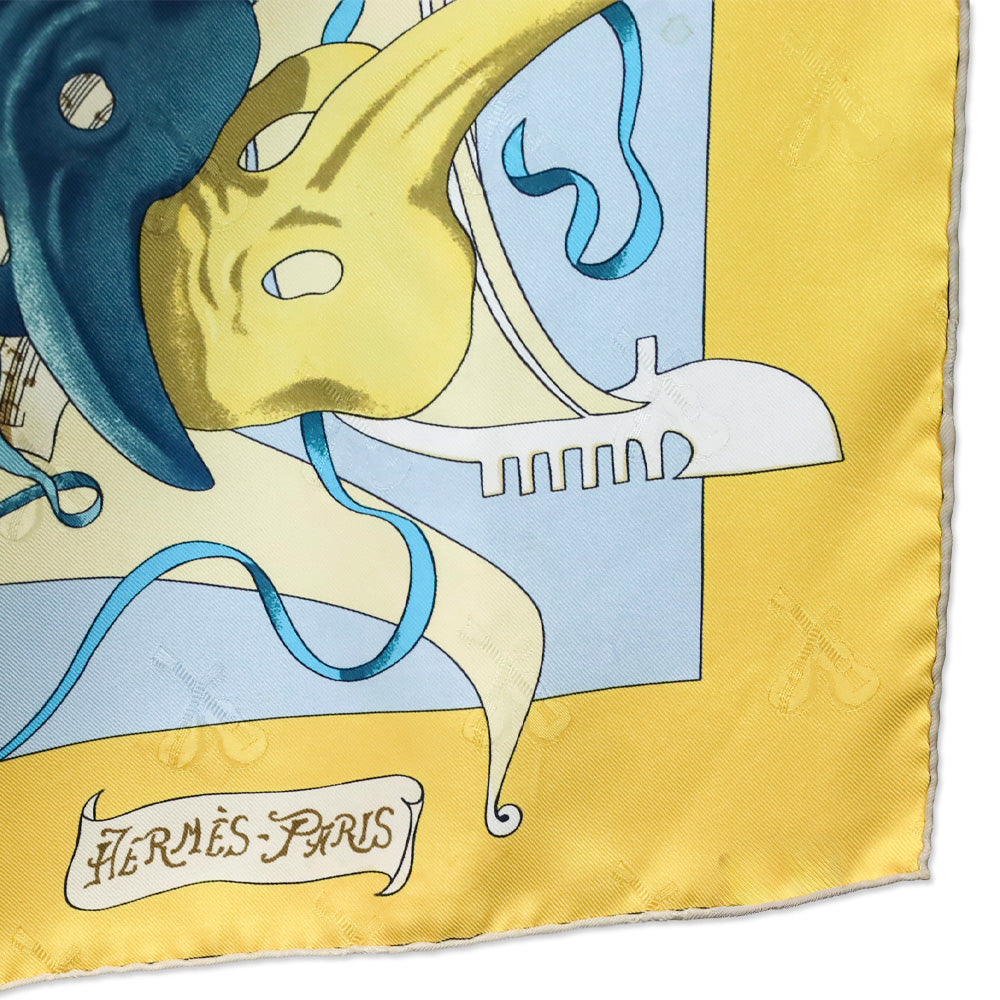 Hermès Le Carnaval de Venise by Hubert de Watrigant 90cm Silk Scarf