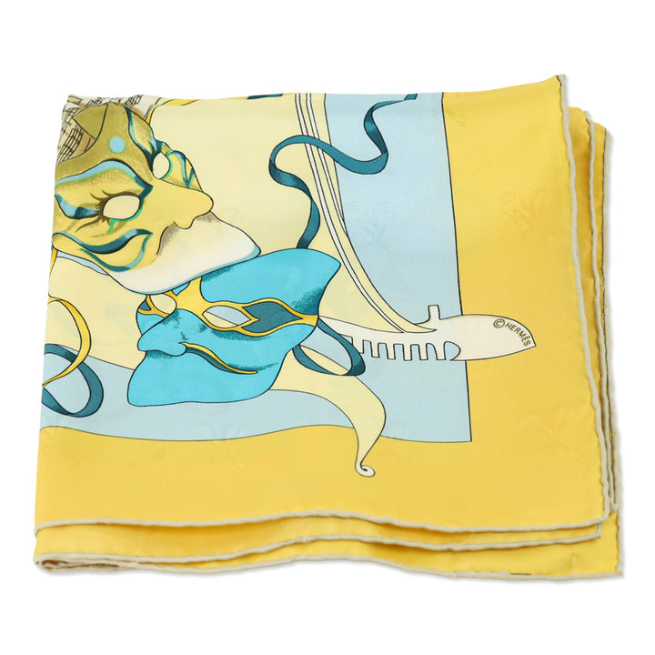 Hermès Le Carnaval de Venise by Hubert de Watrigant 90cm Silk Scarf