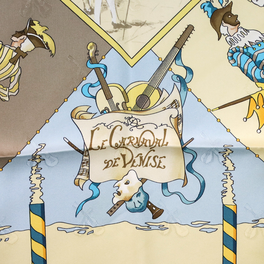 Hermès Le Carnaval de Venise by Hubert de Watrigant 90cm Silk Scarf