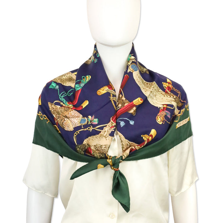 Hermès Les Oiseaux du Roy Silk Carré 90 Scarf