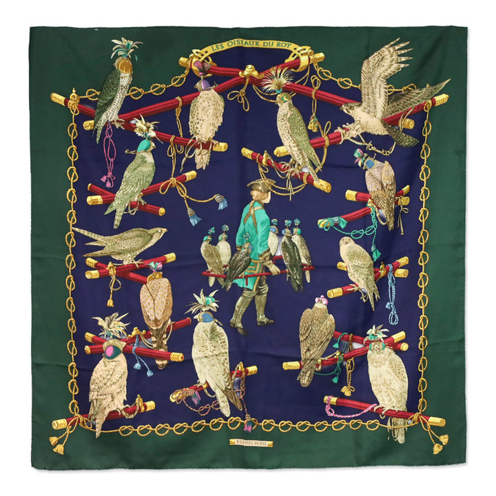 Hermès Les Oiseaux du Roy Silk Carré 90 Scarf