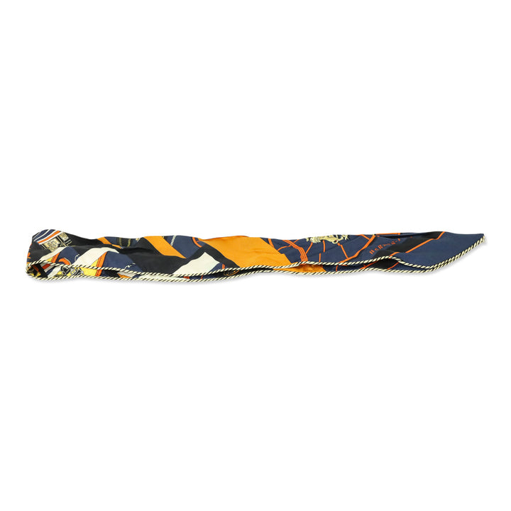 Hermès Noir/Orange/Crème Springs Springs Baguette Silk Twilly