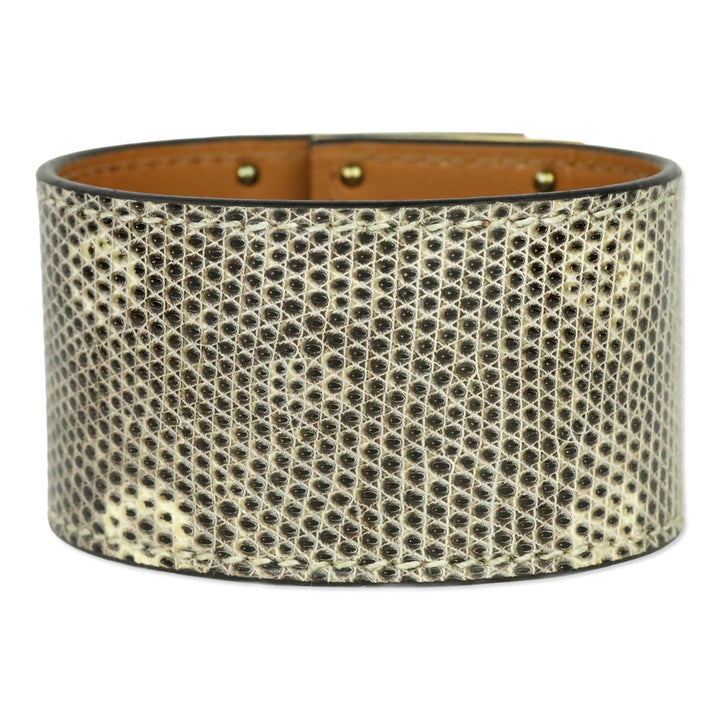 Hermès Ombre Lizard Gold Plated Kelly Dog Cuff Bracelet