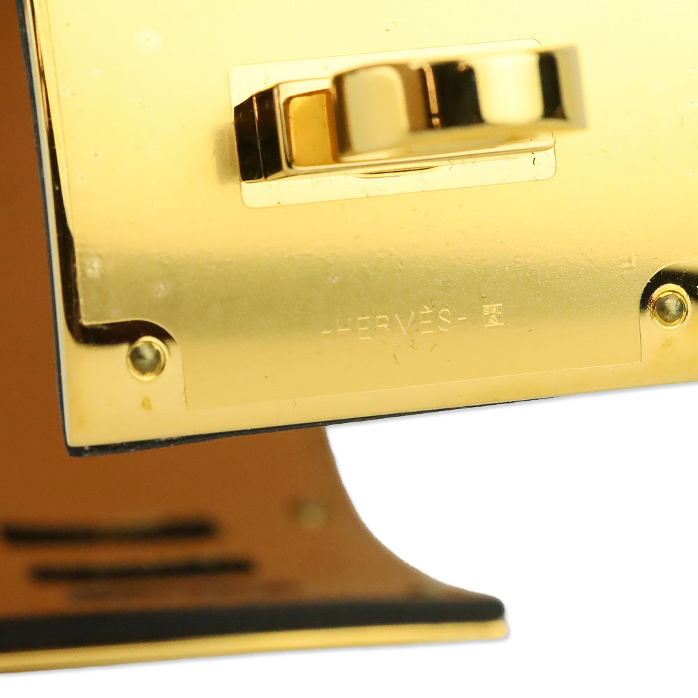 Hermès Ombre Lizard Gold Plated Kelly Dog Cuff Bracelet