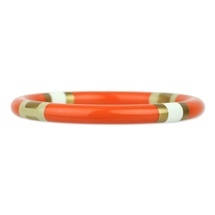 Hermès Orange H Equipe Small Model Bangle Bracelet