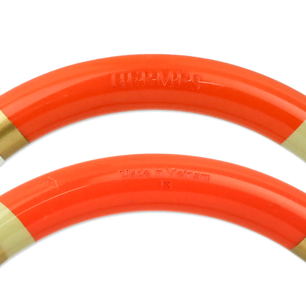 Hermès Orange H Equipe Small Model Bangle Bracelet
