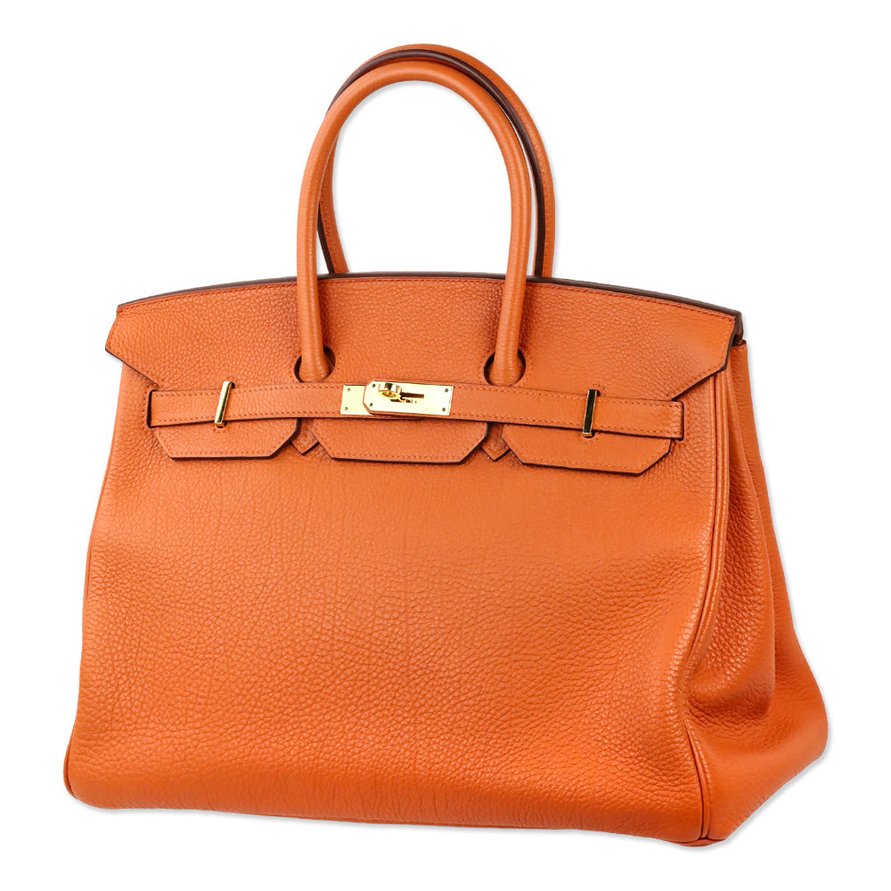 Hermès Orange Togo Retourne Birkin 35 with Gold-Plated Hardware