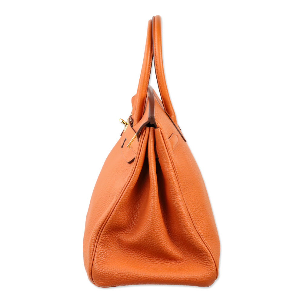 Hermès Orange Togo Retourne Birkin 35 with Gold-Plated Hardware