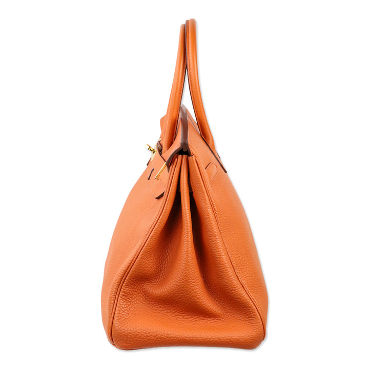 Hermès Orange Togo Retourne Birkin 35 with Gold-Plated Hardware