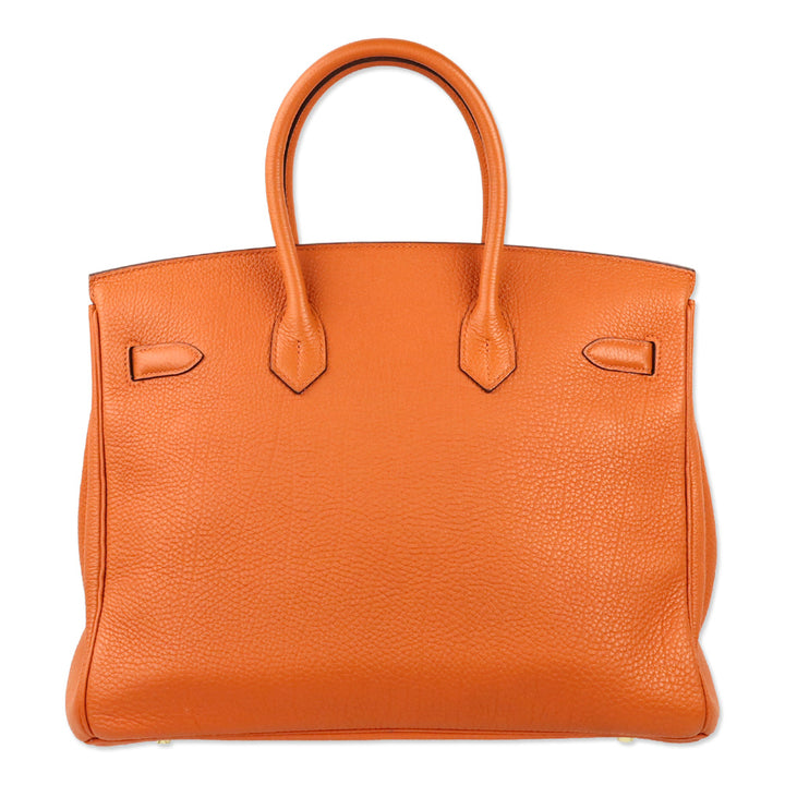 Hermès Orange Togo Retourne Birkin 35 with Gold-Plated Hardware