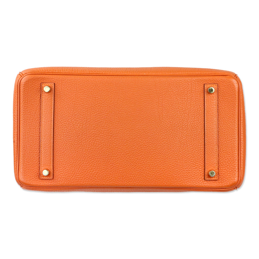 Hermès Orange Togo Retourne Birkin 35 with Gold-Plated Hardware