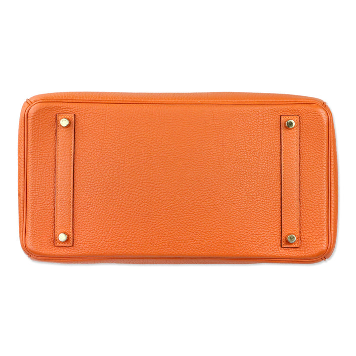 Hermès Orange Togo Retourne Birkin 35 with Gold-Plated Hardware