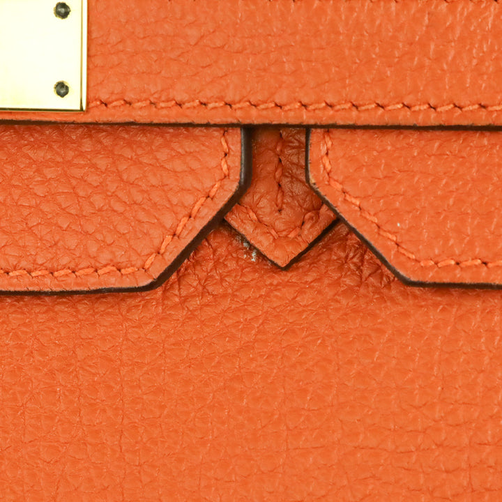 Hermès Orange Togo Retourne Birkin 35 with Gold-Plated Hardware