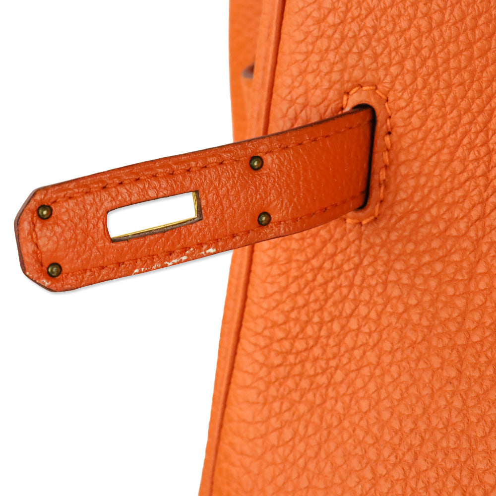 Hermès Orange Togo Retourne Birkin 35 with Gold-Plated Hardware