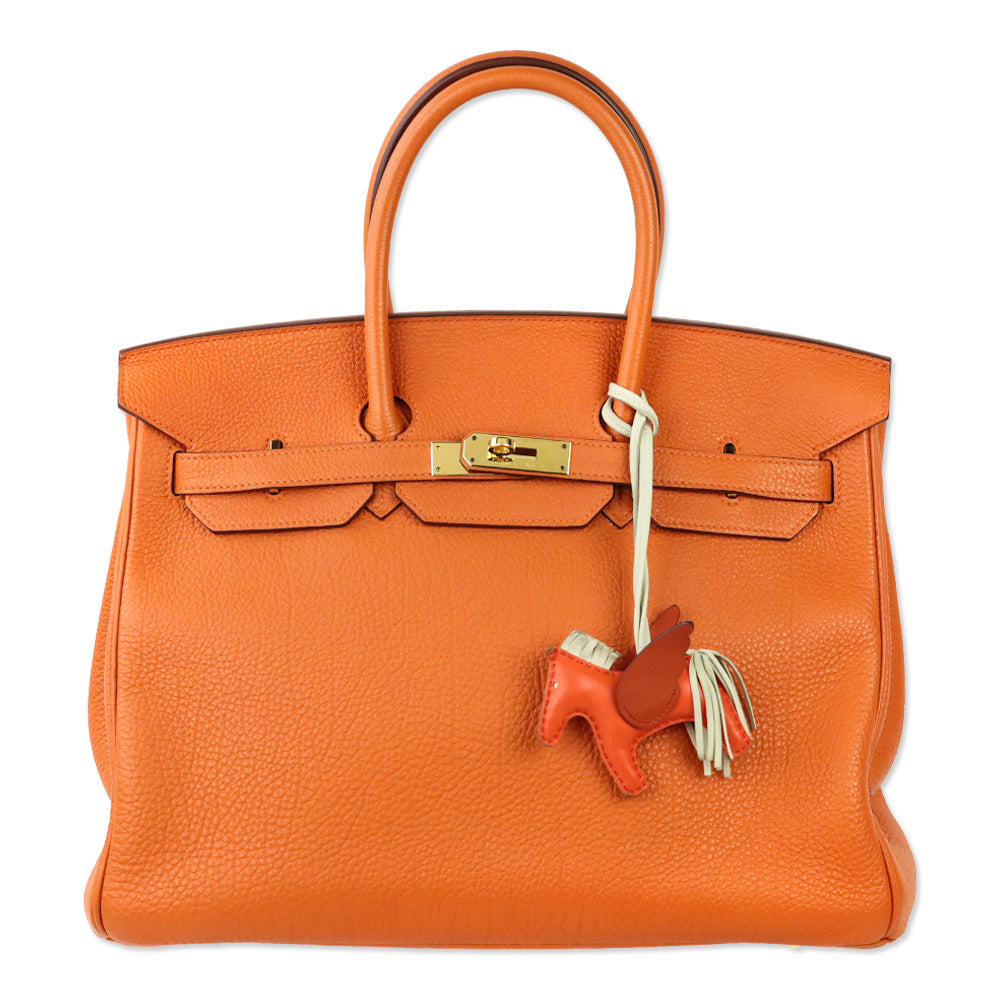 Hermès Orange Togo Retourne Birkin 35 with Gold-Plated Hardware