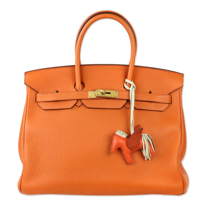 Hermès Orange Togo Retourne Birkin 35 with Gold-Plated Hardware
