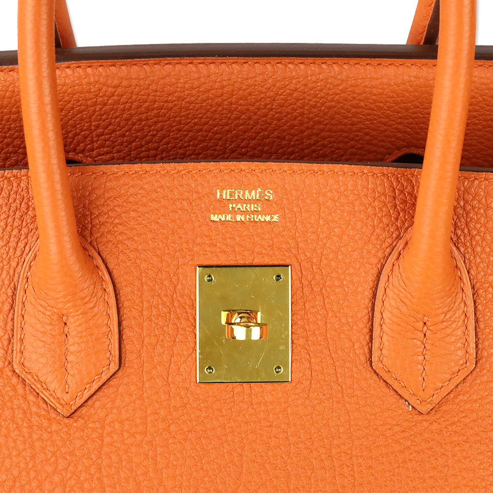 Hermès Orange Togo Retourne Birkin 35 with Gold-Plated Hardware