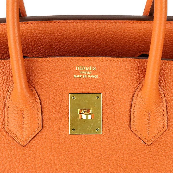 Hermès Orange Togo Retourne Birkin 35 with Gold-Plated Hardware