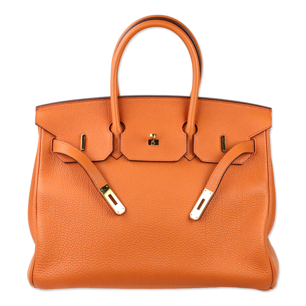 Hermès Orange Togo Retourne Birkin 35 with Gold-Plated Hardware