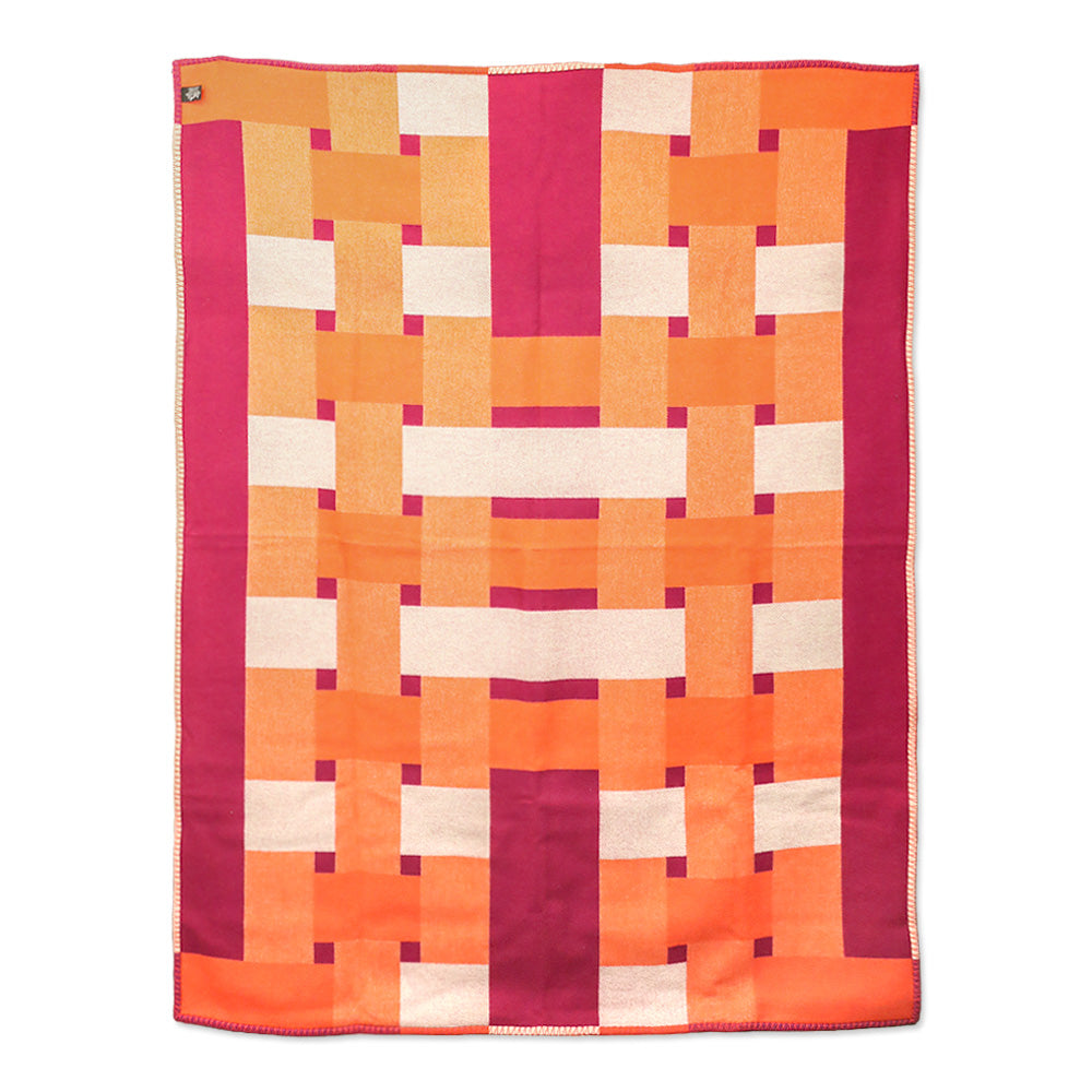 Hermes Orange/Fuschia H Tissage Blanket