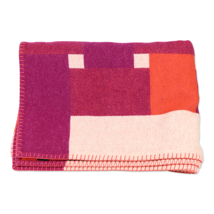 Hermes Orange/Fuschia H Tissage Blanket
