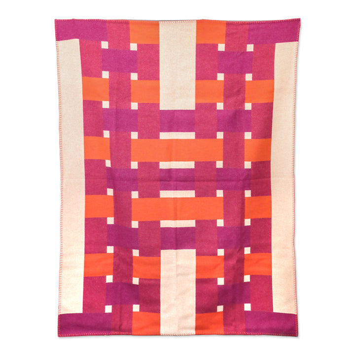 Hermes Orange/Fuschia H Tissage Blanket