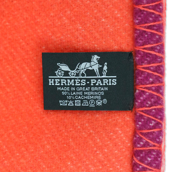 Hermes Orange/Fuschia H Tissage Blanket