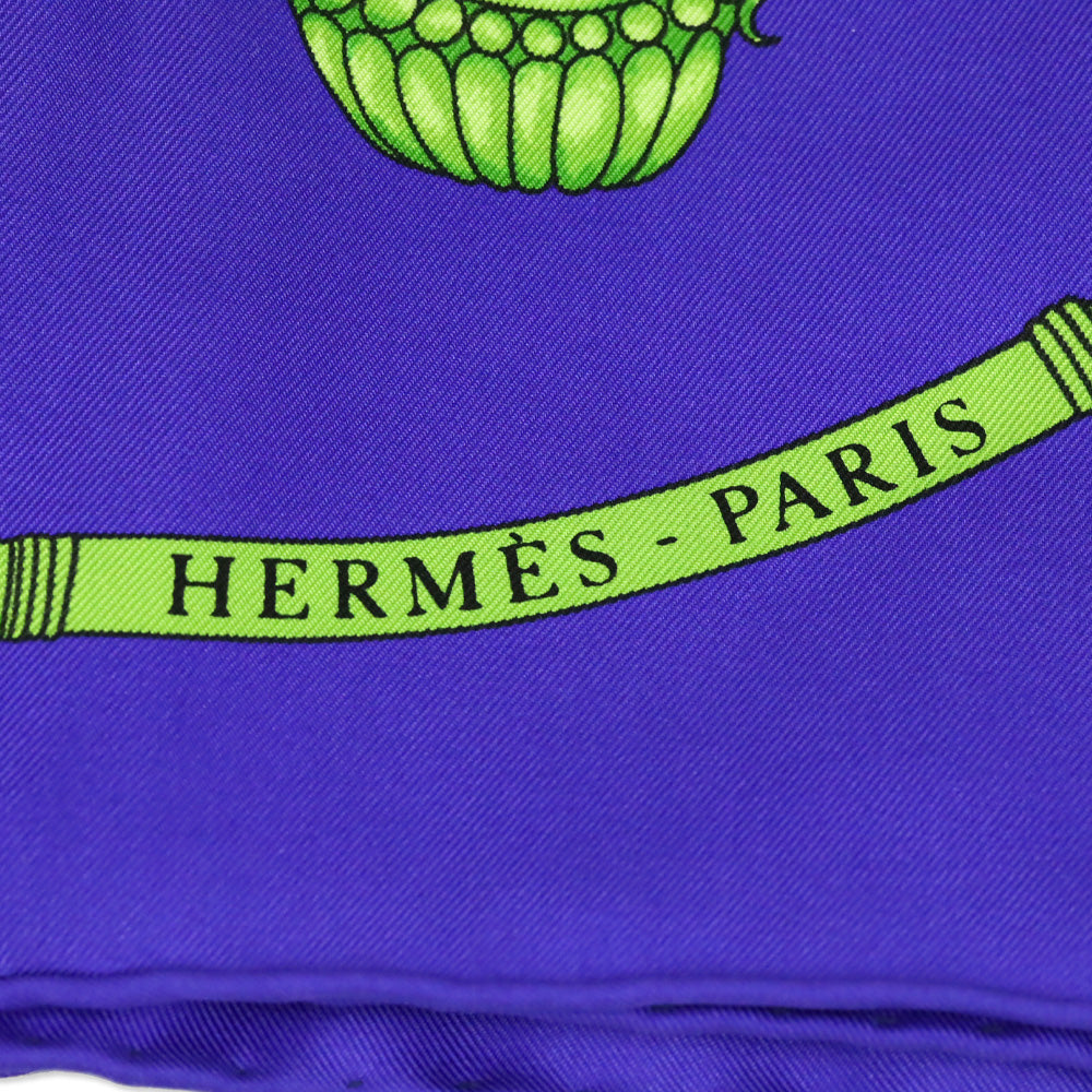 Hermès Purple "Les Folies du Ciel" Silk Scarf