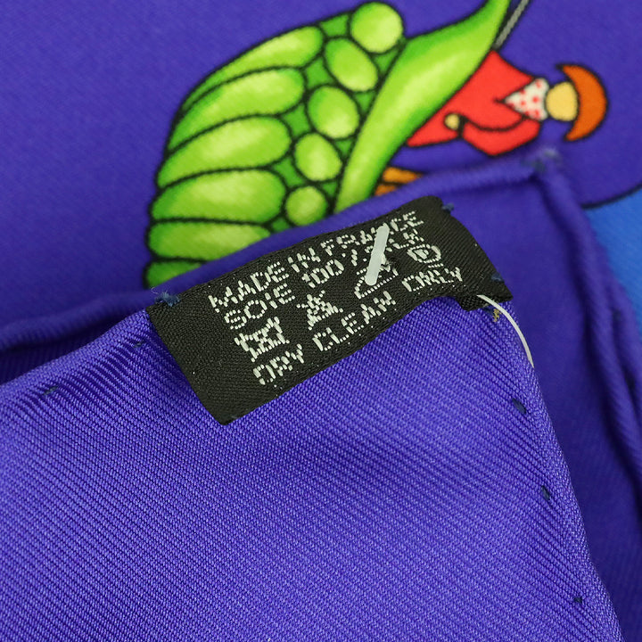 Hermès Purple "Les Folies du Ciel" Silk Scarf