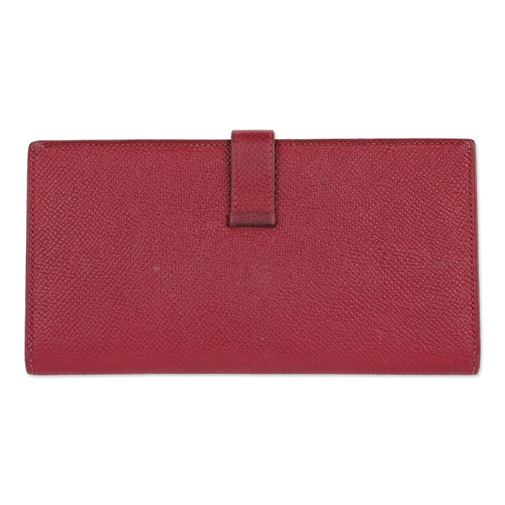 Hermès Red Rouge Béarn Epsom Leather Bifold Wallet
