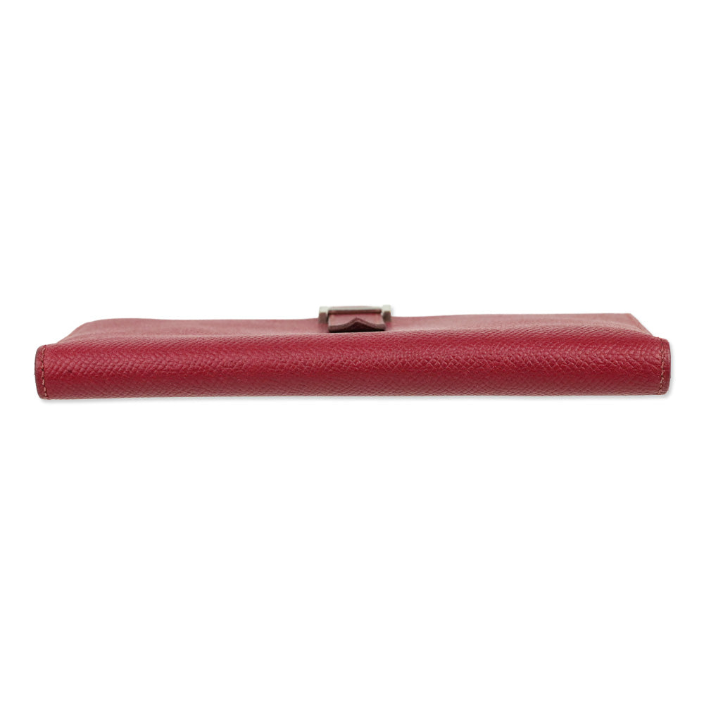Hermès Red Rouge Béarn Epsom Leather Bifold Wallet