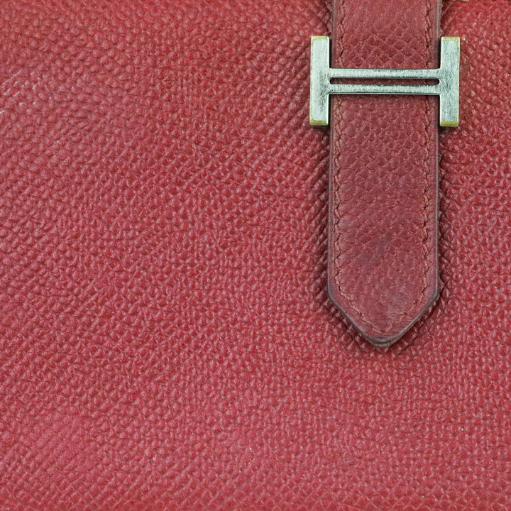 Hermès Red Rouge Béarn Epsom Leather Bifold Wallet