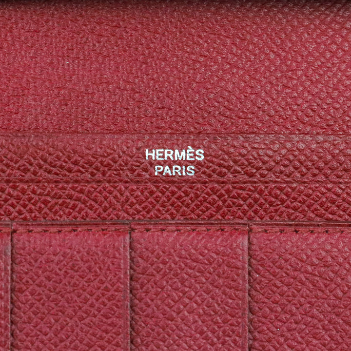 Hermès Red Rouge Béarn Epsom Leather Bifold Wallet