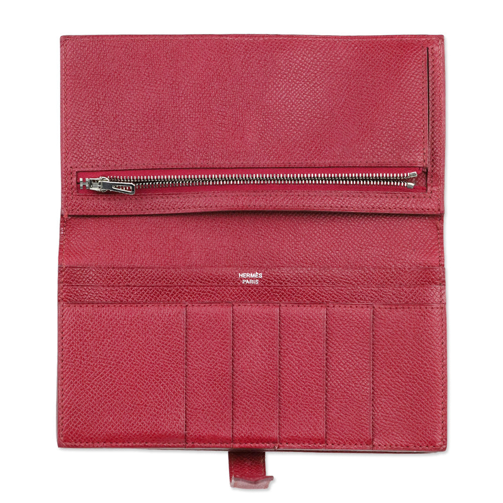 Hermès Red Rouge Béarn Epsom Leather Bifold Wallet