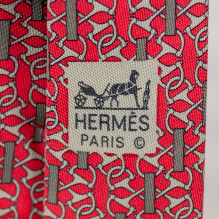 Hermès Red Silk Mors Tie