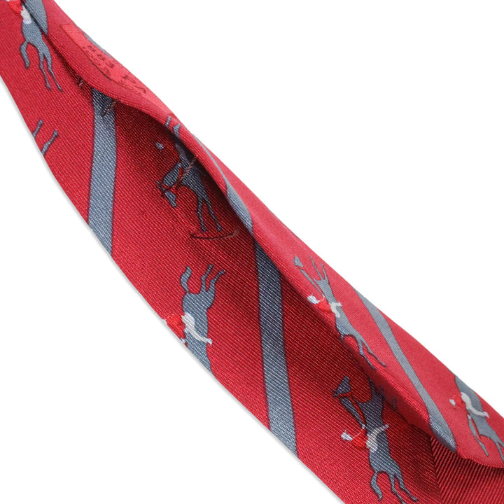 Hermès Red Stripe Racehorse Silk Tie