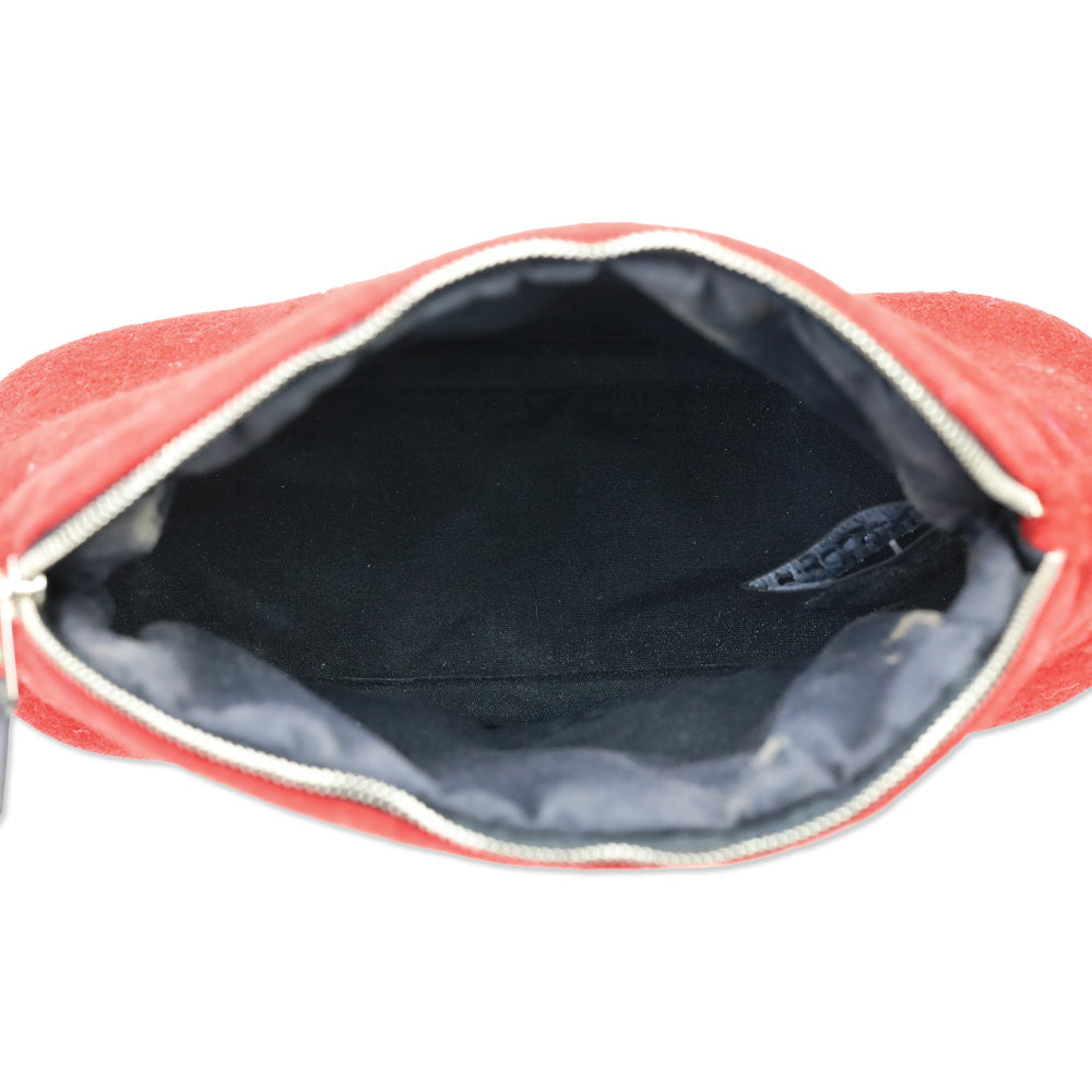 Hermès Red Wool Mini Model Bolide Case