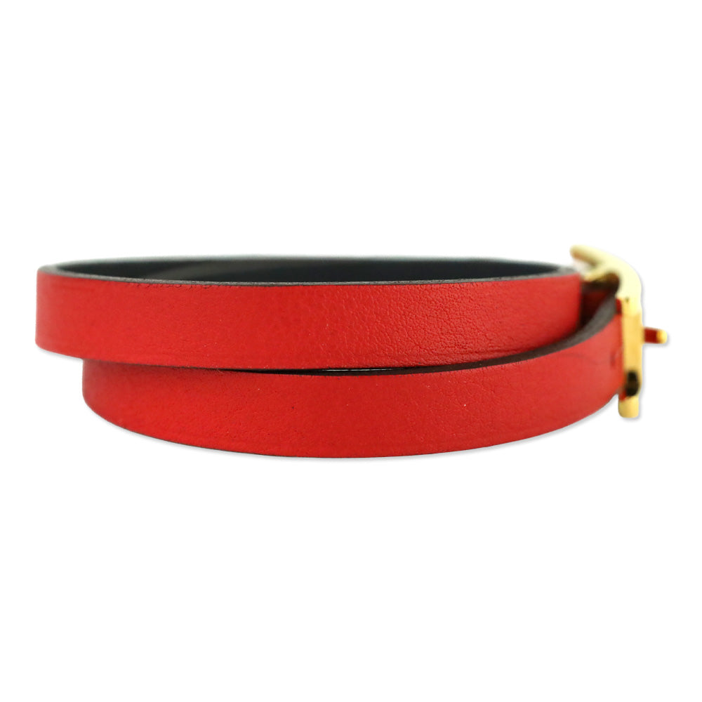 Hermès Red/Black Behapi Double Tour Bracelet
