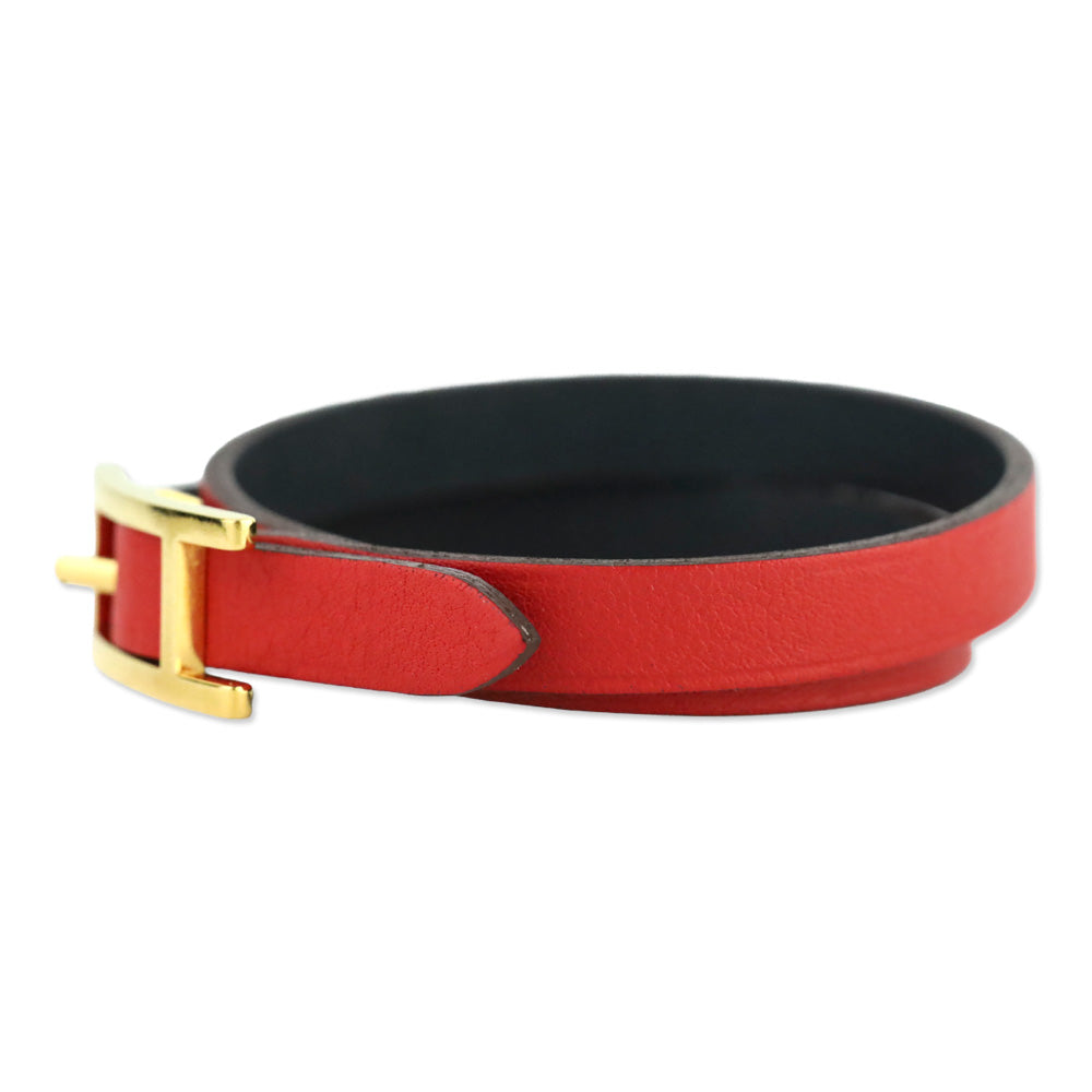 Hermès Red/Black Behapi Double Tour Bracelet