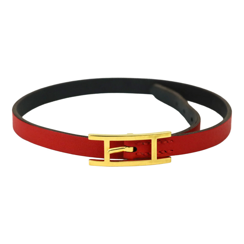 Hermès Red/Black Behapi Double Tour Bracelet