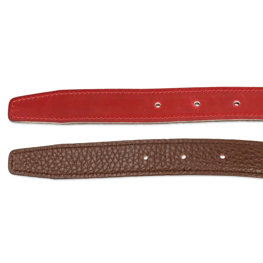 Hermès Reversible Rouge H/Brown Leather Gold Mini Constance Buckle Thin Belt